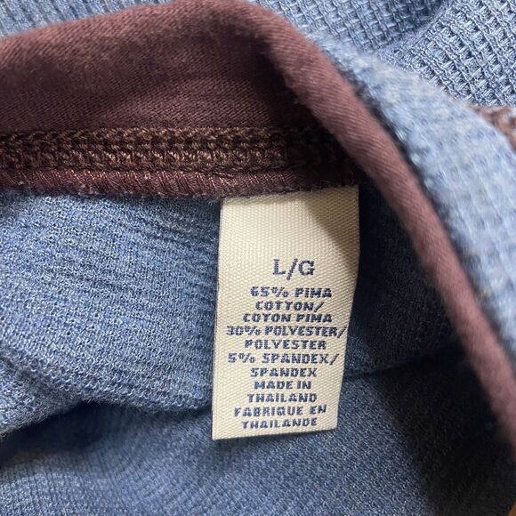 Tommy Bahama Men’s Thermal Henley Sweatshirt Size L Blue Paradise Alley Buttons - Picture 3 of 9